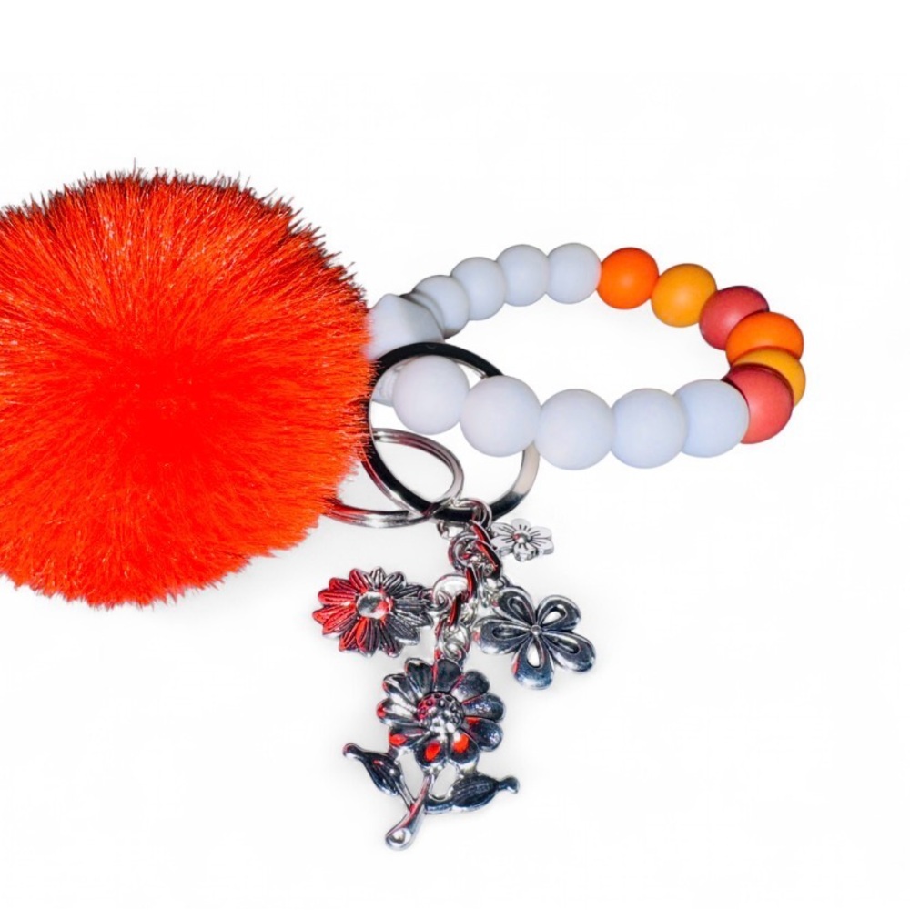 Wildflower Pop Womens Silicone Beaded Keychain - Picture 4 of 5